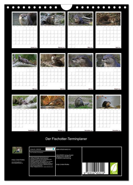 Produktbild: Der Fischotter-Terminplaner (Wandkalender 2026 DIN A4 hoch), CALVENDO Monatskalender