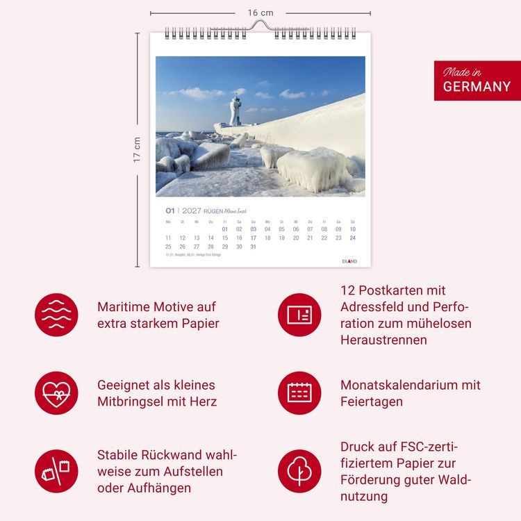 Produktbild: R&uuml;gen Postkartenkalender 2027 - Meine Insel