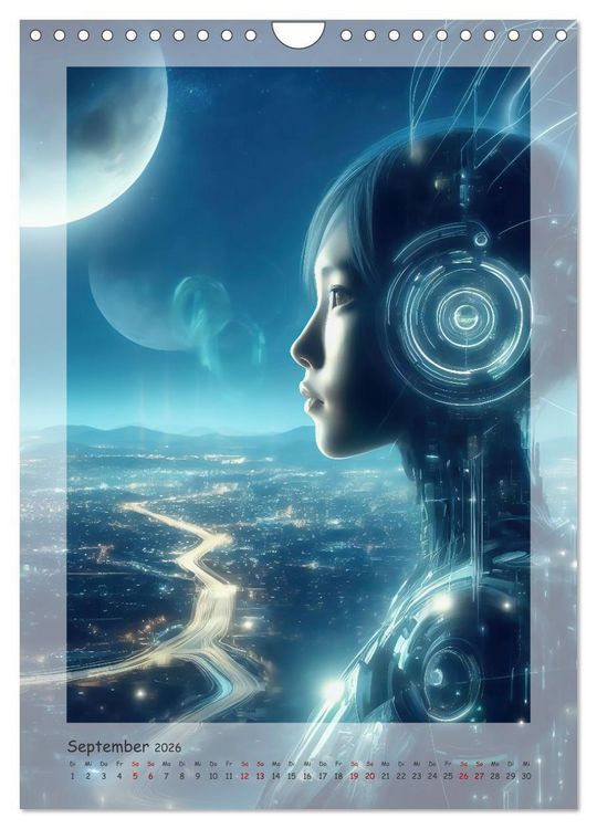 Produktbild: Entdecke die Zukunft - Future World mit KI (Wandkalender 2026 DIN A4 hoch), CALVENDO Monatskalender