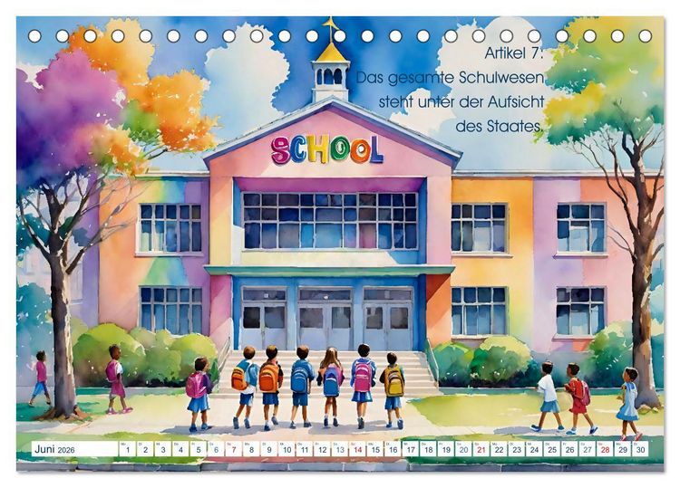 Produktbild: Unsere Grundrechte (Tischkalender 2026 DIN A5 quer), CALVENDO Monatskalender