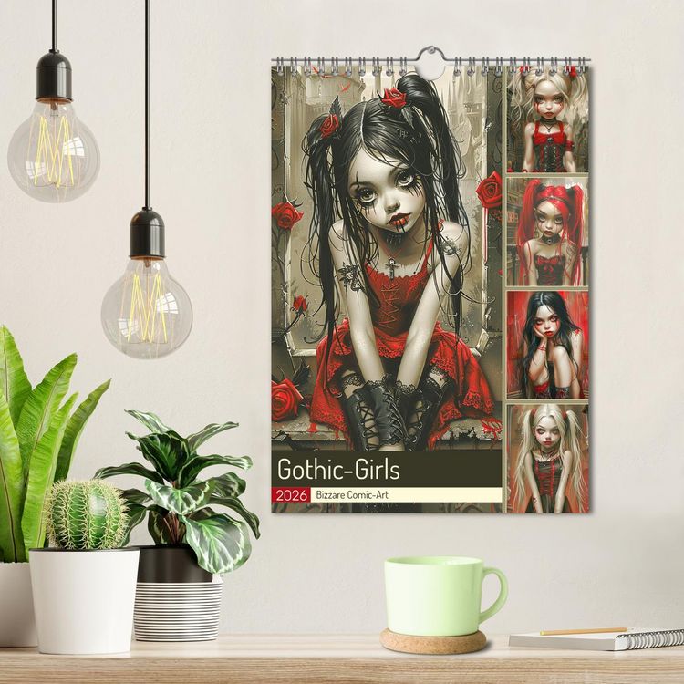 Produktbild: Gothic-Girls. Bizzare Comic-Art (Wandkalender 2026 DIN A4 hoch), CALVENDO Monatskalender