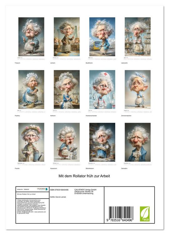 Produktbild: Mit dem Rollator fr&uuml;h zur Arbeit (Wandkalender 2026 DIN A4 hoch), CALVENDO Monatskalender
