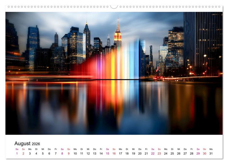 Produktbild: Stadt Lichter (Wandkalender 2026 DIN A2 quer), CALVENDO Monatskalender