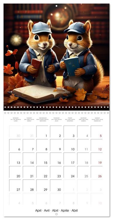 Produktbild: Squirrels Monthly Calendar (Wall Calendar 2026 12 &times; 12 Inch) CALVENDO 12 Month Wall Calendar