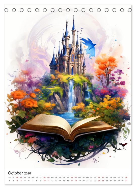 Produktbild: Magic pages - Discover the magic of books (Desk Calendar 2026 DIN A5 portrait), CALVENDO 12 Month DeskCalendar