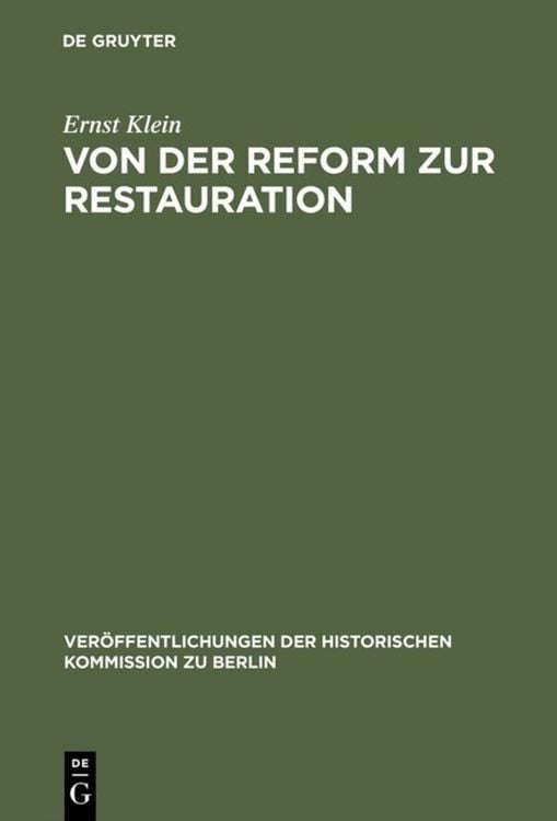 Produktbild: Von der Reform zur Restauration