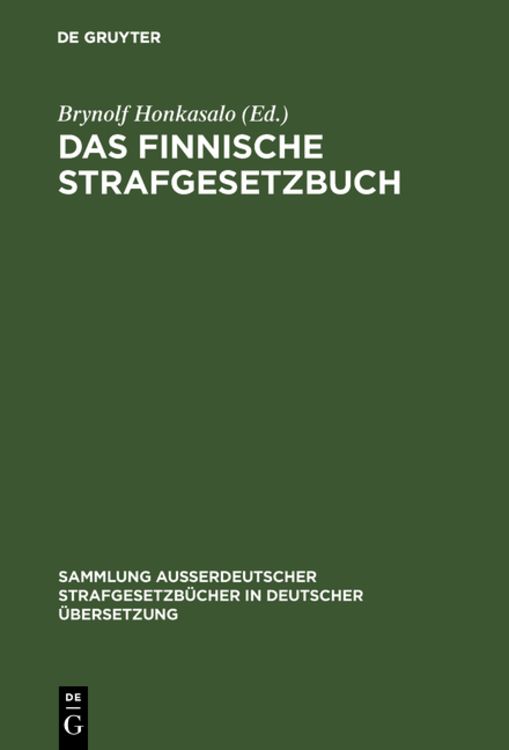 Produktbild: Das Finnische Strafgesetzbuch