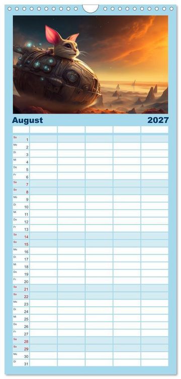 Produktbild: Familienplaner 2027 - Spannendes Weltraumabenteuer mit 5 Spalten (Wandkalender, 21 x 45 cm) CALVENDO