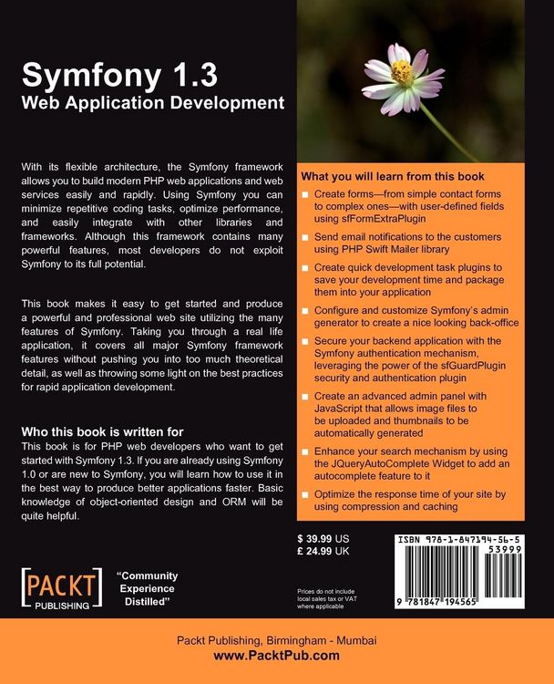 Produktbild: Symfony 1.3 Web Application Development