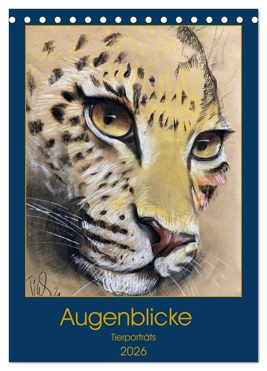 Produktbild: Augenblicke - Tierportr&auml;ts (Tischkalender 2026 DIN A5 hoch), CALVENDO Monatskalender