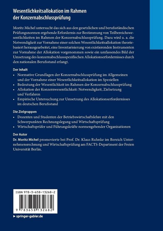 Produktbild: Wesentlichkeitsallokation im Rahmen der Konzernabschlusspr&uuml;fung