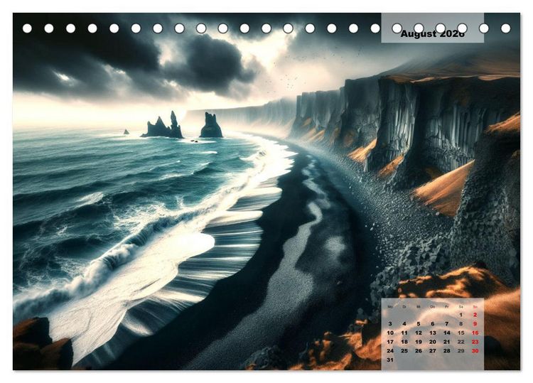 Produktbild: Die sch&ouml;nsten Naturwunder - Betrachtet durch die Augen der KI (Tischkalender 2026 DIN A5 quer), CALVENDO Monatskalender