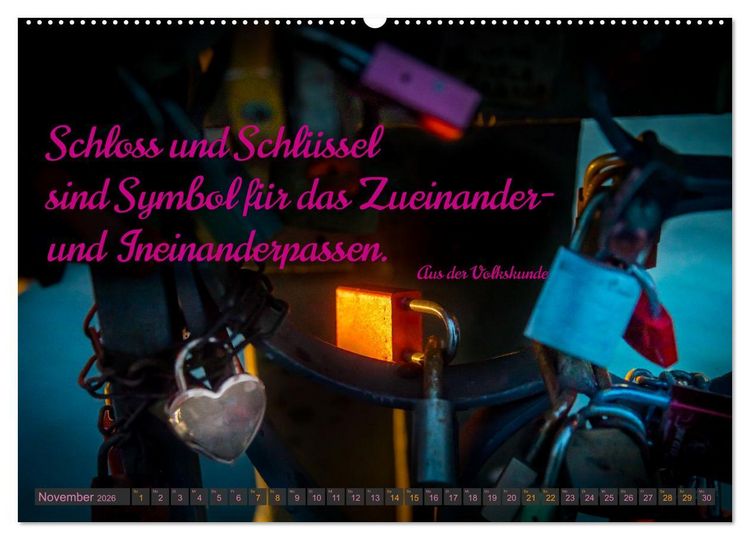 Produktbild: Liebesschl&ouml;sser, Ich liebe Dich (Wandkalender 2026 DIN A2 quer), CALVENDO Monatskalender