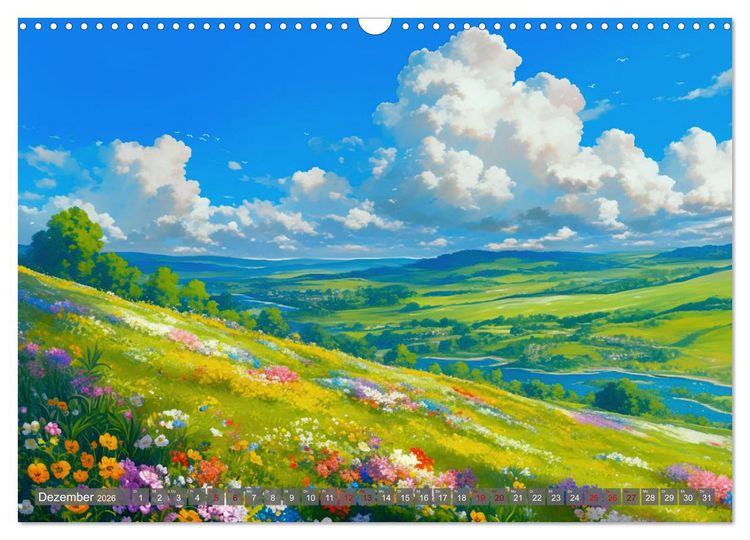 Produktbild: Spaziergang durch Anime Welten (Wandkalender 2026 DIN A3 quer), CALVENDO Monatskalender