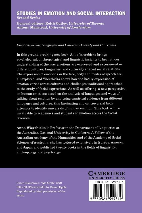 Produktbild: Emotions Across Languages and Cultures