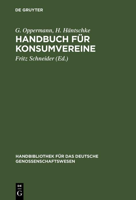 Produktbild: Handbuch f&uuml;r Konsumvereine