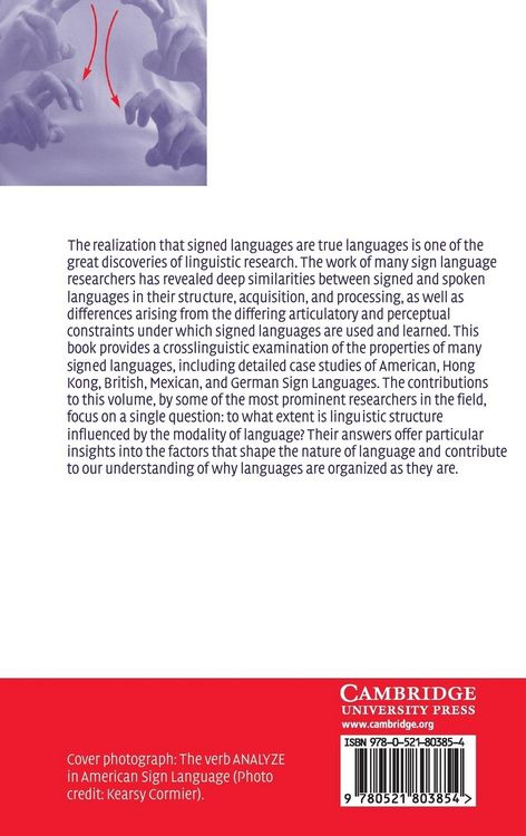 Produktbild: Modality and Structure in Signed and Spoken Languages