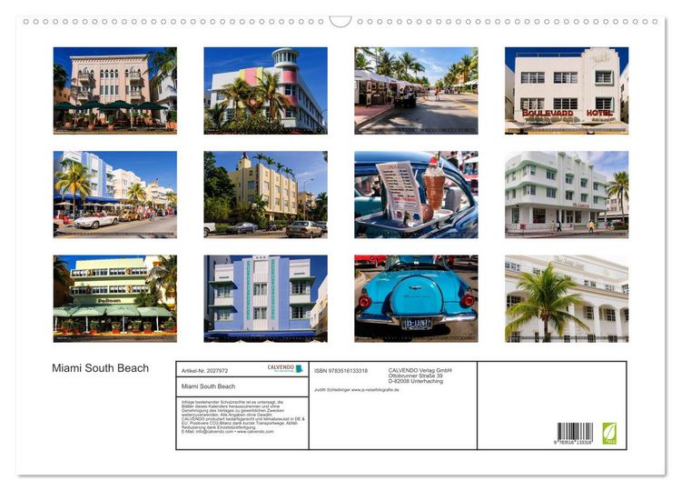 Produktbild: Miami South Beach (Wandkalender 2026 DIN A2 quer), CALVENDO Monatskalender