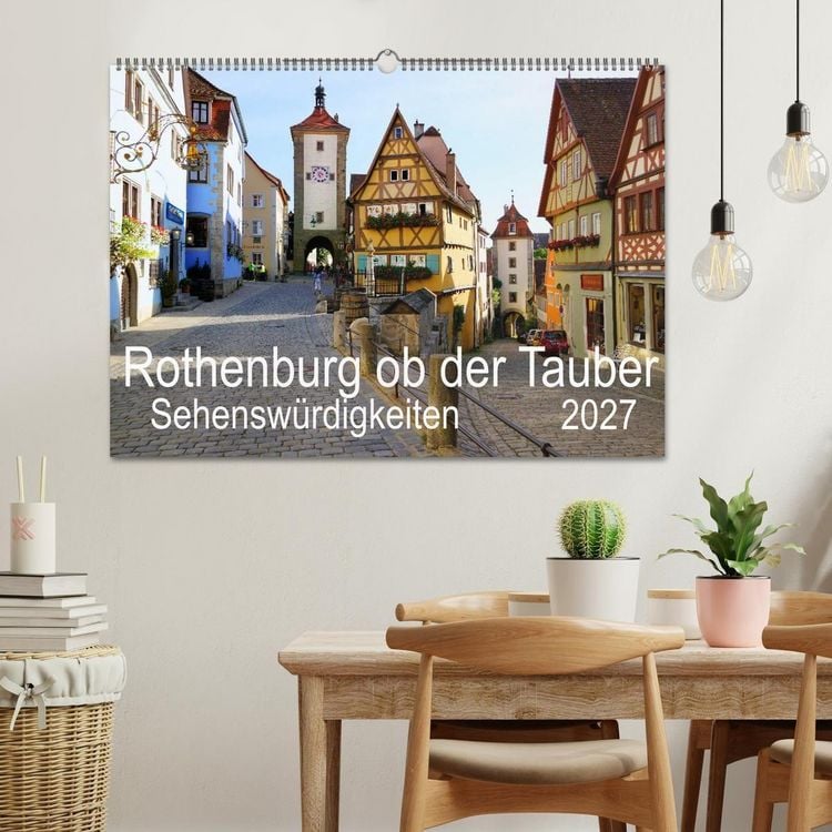 Produktbild: Rothenburg ob der Tauber. Sehensw&uuml;rdigkeiten. (Wandkalender 2027 DIN A2 quer), CALVENDO Monatskalender