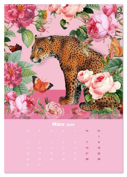 Produktbild: Rosencollagen mit Rosen von Pierre-Joseph Redout&eacute; (Wandkalender 2026 DIN A2 hoch), CALVENDO Monatskalender