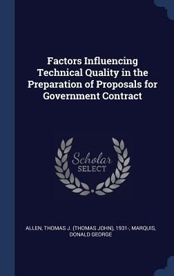 Produktbild: Factors Influencing Technical Quality in the Preparation of Proposals for Government Contract