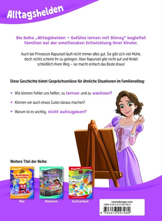 Produktbild: Alltagshelden - Gef&uuml;hle lernen mit Disney: Disney Prinzessinnen - Rapunzel: Mach das Beste draus! &Uuml;ber den Umgang mit Fehlern.