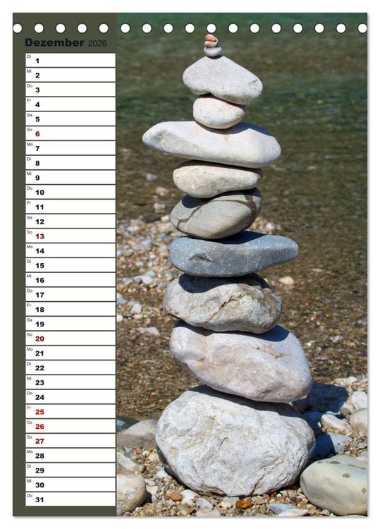 Produktbild: Steinmanderl - Der Steinm&auml;nnchen Geburtstagskalender (Tischkalender 2026 DIN A5 hoch), CALVENDO Monatskalender