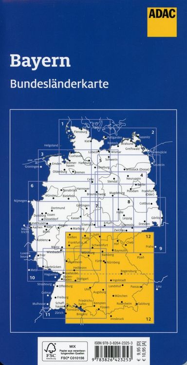 Produktbild: ADAC Bundesl&auml;nderkarte Deutschland 12 Bayern 1:300.000