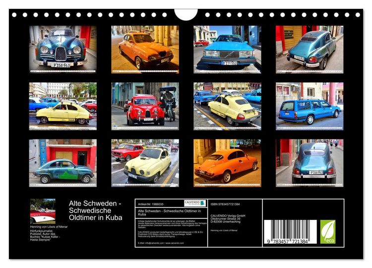 Produktbild: Alte Schweden - Schwedische Oldtimer in Kuba (Wandkalender 2026 DIN A4 quer), CALVENDO Monatskalender