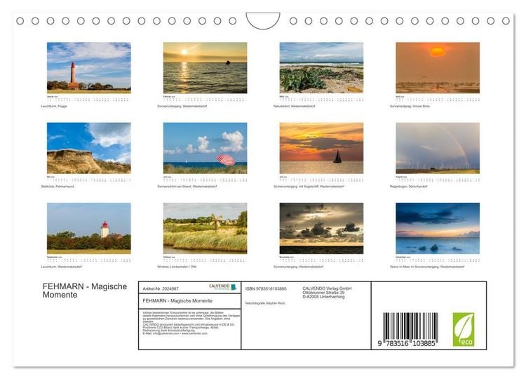 Produktbild: FEHMARN - Magische Momente (Wandkalender 2026 DIN A4 quer), CALVENDO Monatskalender