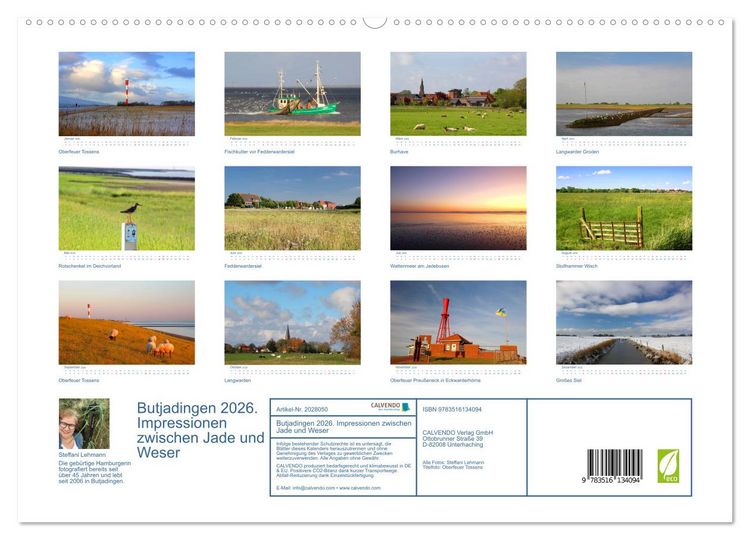 Produktbild: Butjadingen 2026. Impressionen zwischen Jade und Weser (hochwertiger Premium Wandkalender 2026 DIN A2 quer), Kunstdruck in Hochglanz