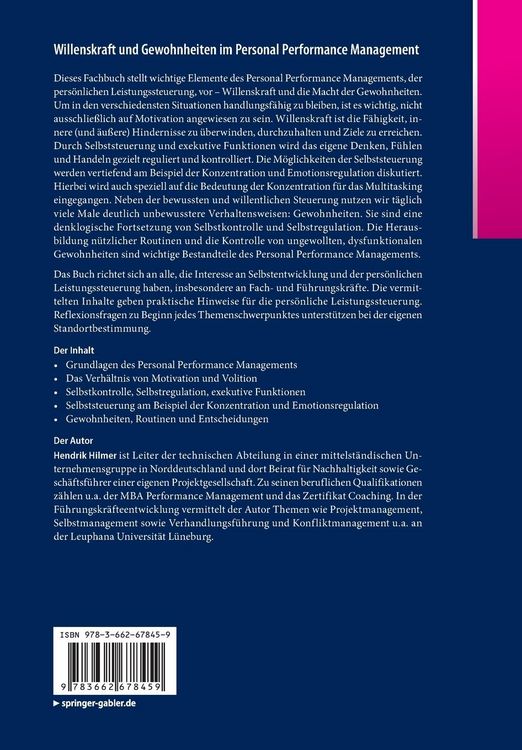 Produktbild: Willenskraft und Gewohnheiten im Personal Performance Management