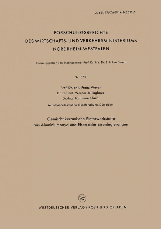 Produktbild: Gemischt keramische Sinterwerkstoffe aus Aluminiumoxyd und Eisen oder Eisenlegierungen