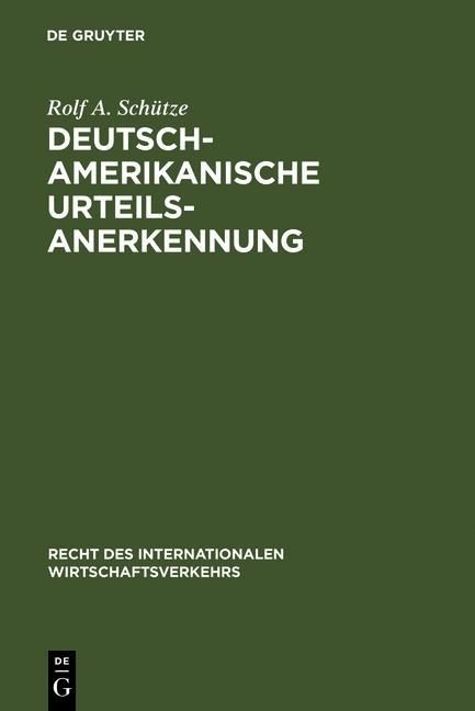 Produktbild: Deutsch-amerikanische Urteilsanerkennung