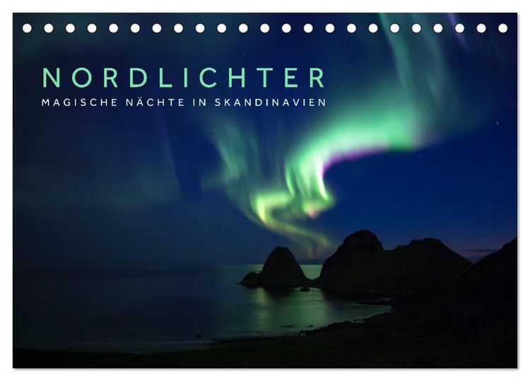 Produktbild: Nordlichter - Magische N&auml;chte in Skandinavien (Tischkalender 2026 DIN A5 quer), CALVENDO Monatskalender
