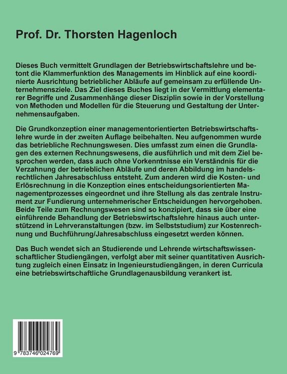 Produktbild: Einführung in die Betriebswirtschaftslehre