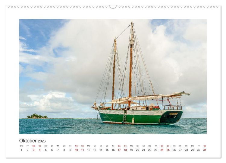 Produktbild: Karibische Segeltr&auml;ume (hochwertiger Premium Wandkalender 2026 DIN A2 quer), Kunstdruck in Hochglanz