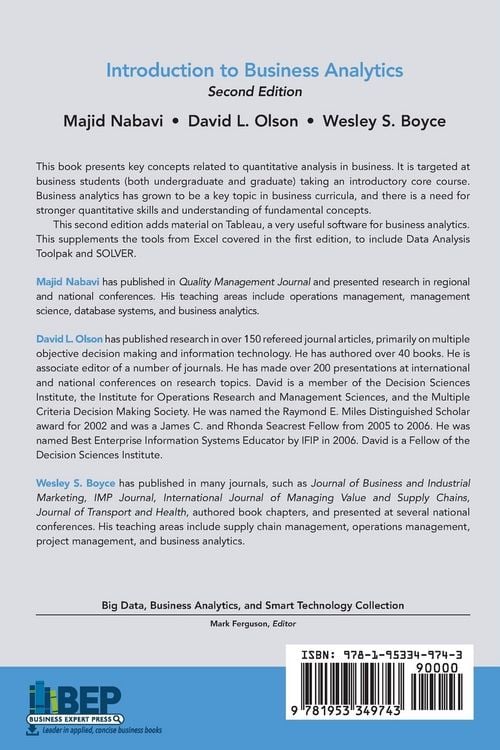 Produktbild: Introduction to Business Analytics, Second Edition