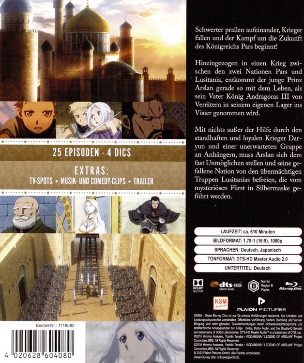 Produktbild: The Heroic Legend of Arslan: Die komplette Serie (Ep. 1-25) [4 BRs]