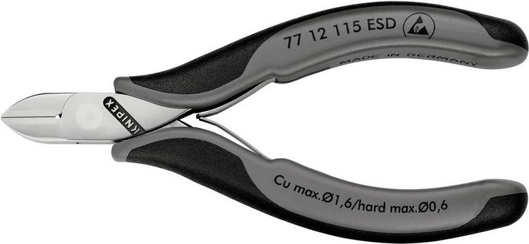 Produktbild: Knipex 77 12 115 ESD ESD Seitenschneider mit Facette 115 mm