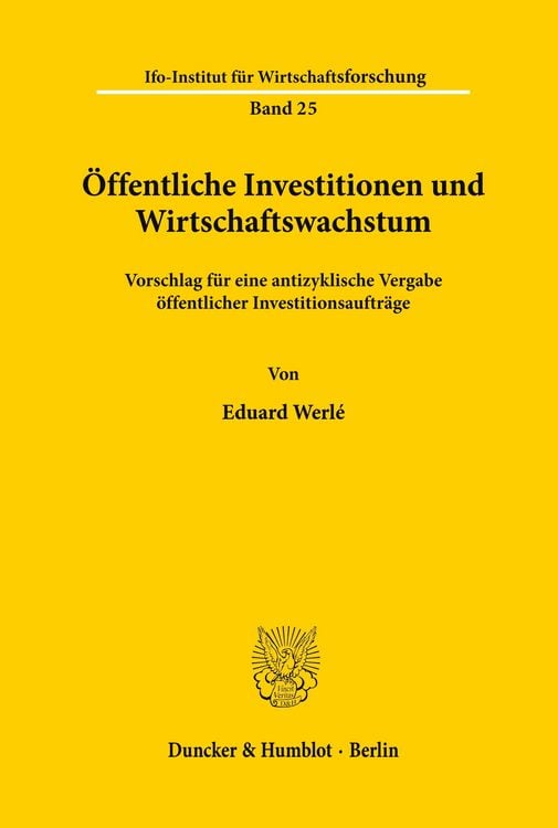 Produktbild: &Ouml;ffentliche Investitionen und Wirtschaftswachstum.