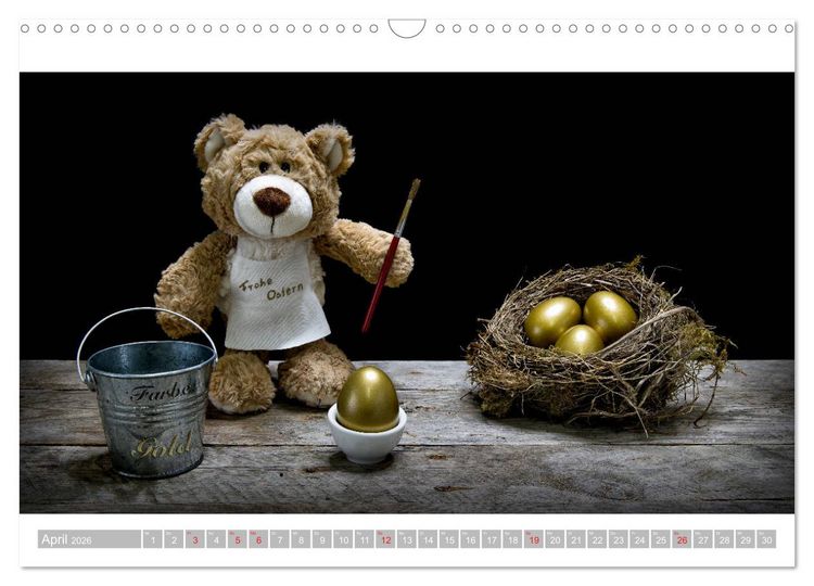 Produktbild: Eddy, der Teddy - 12 Bilder zum Schmunzeln (Wandkalender 2026 DIN A3 quer), CALVENDO Monatskalender