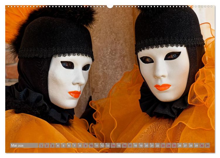 Produktbild: neunziggrad I photoart: der karneval von venedig (hochwertiger Premium Wandkalender 2026 DIN A2 quer), Kunstdruck in Hochglanz