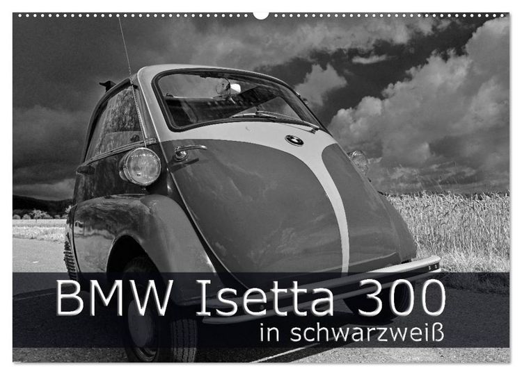 Produktbild: BMW Isetta 300 in schwarzwei&szlig; (Wandkalender 2026 DIN A2 quer), CALVENDO Monatskalender