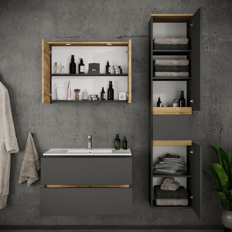 Produktbild: 4 tlg. Badm&ouml;bel-Set mit Waschbecken Cosila-I 81 cm