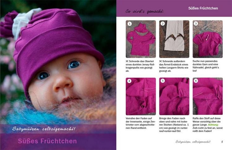 Produktbild: Babym&uuml;tzen selbstgemacht! 10 niedliche Modelle in je 10 Minuten, ganz einfach ohne N&auml;hen
