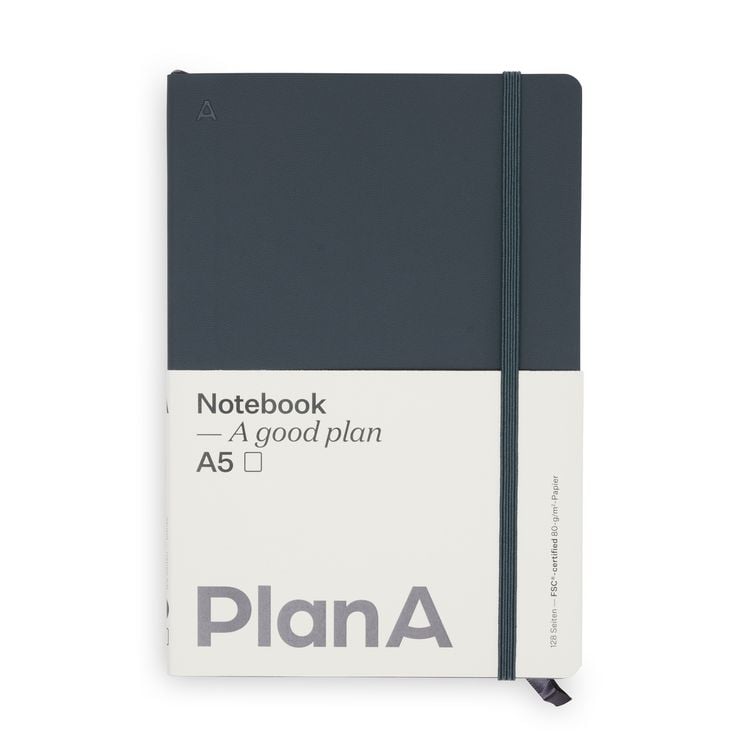 Produktbild: Notizbuch A5 Softcover Cool Coal Blanko, 128 Seiten