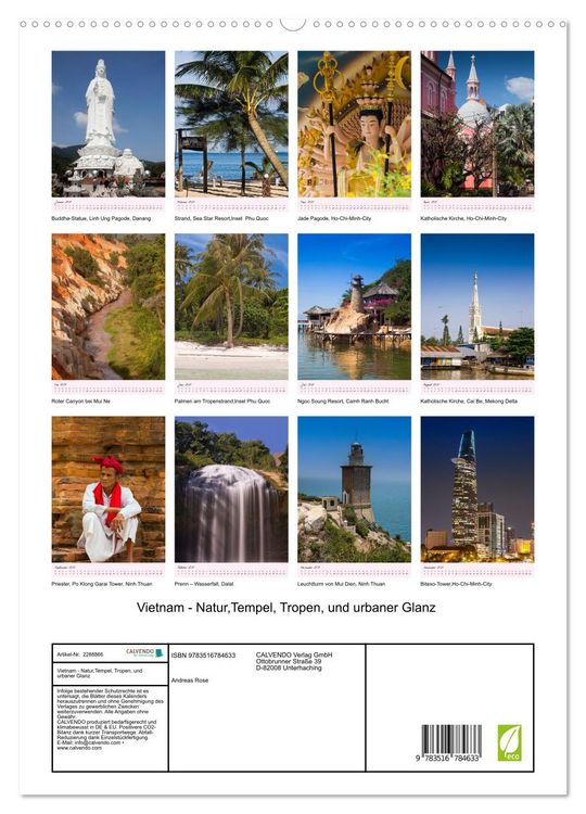 Produktbild: Vietnam - Natur,Tempel, Tropen, und urbaner Glanz (hochwertiger Premium Wandkalender 2027 DIN A2 hoch), Kunstdruck in Hochglanz