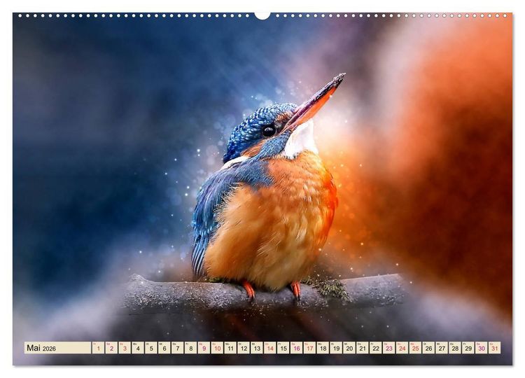 Produktbild: Wundersch&ouml;ner Eisvogel (hochwertiger Premium Wandkalender 2026 DIN A2 quer), Kunstdruck in Hochglanz