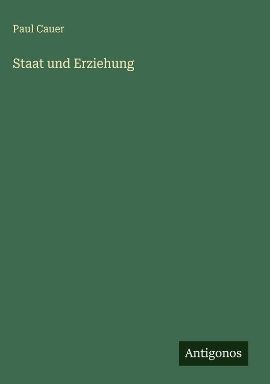 Produktbild: Staat und Erziehung